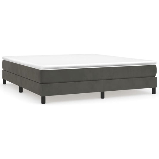 Box Spring Postel S Matrací Samet Tmavě Šedá