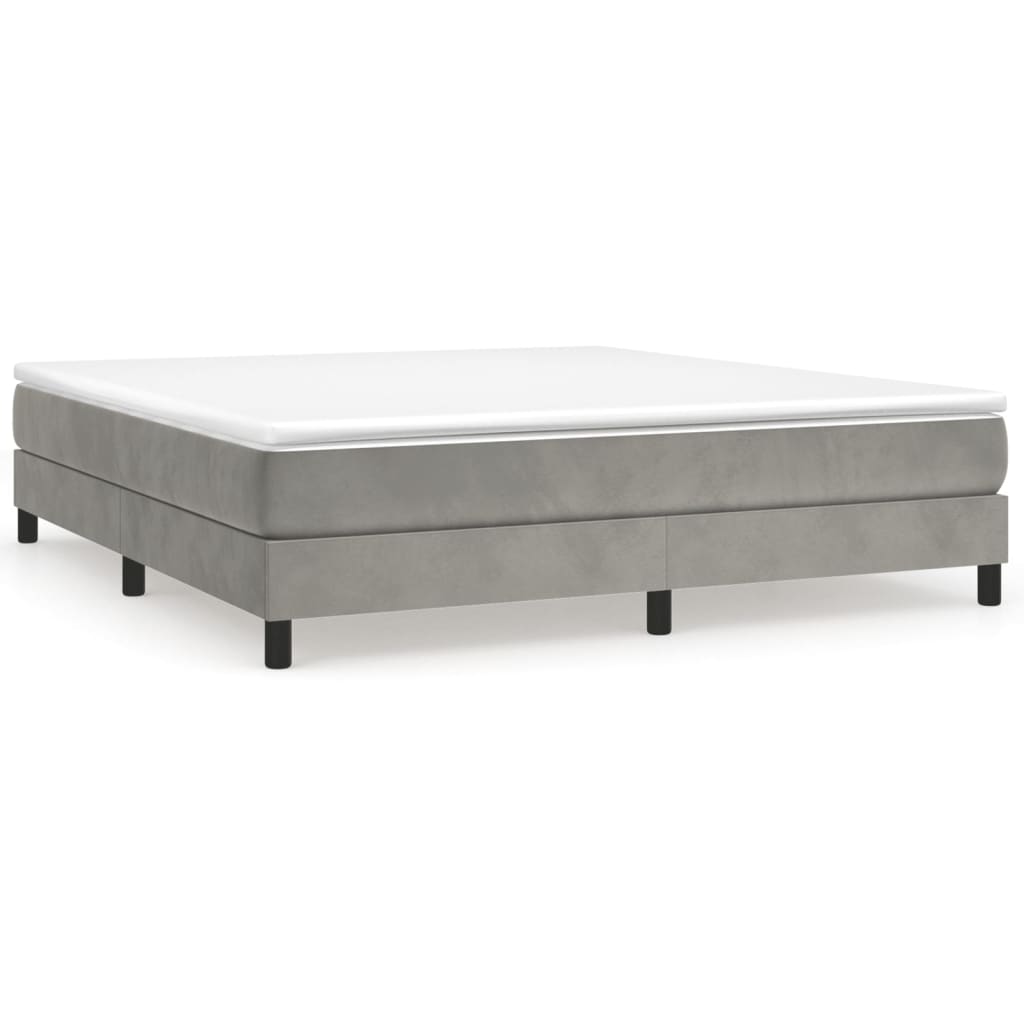 Box Spring Postel S Matrací Světle Šedá 180X200 Cm Samet