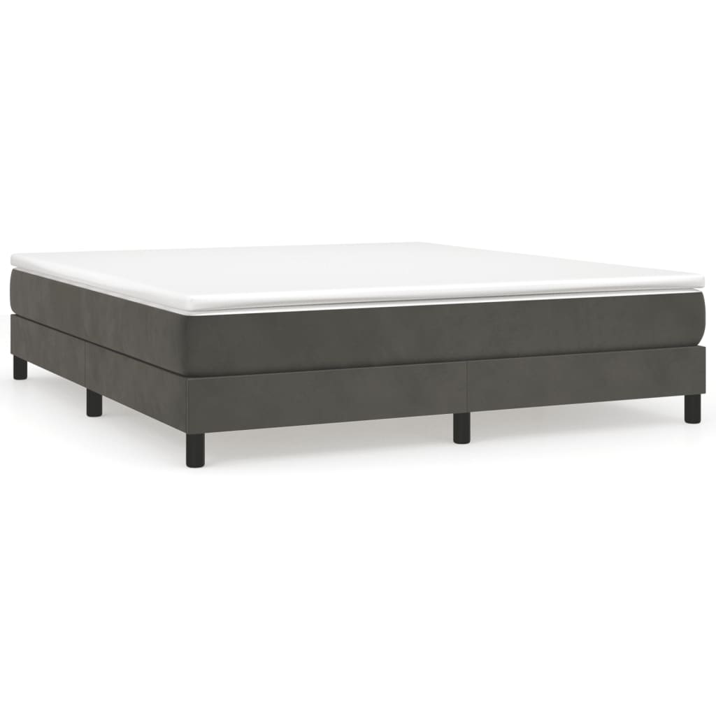 Box Spring Postel S Matrací Tmavě Šedá 180X200 Cm Samet