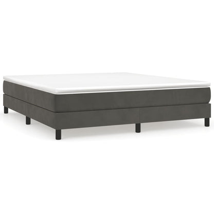 Box Spring Postel S Matrací Tmavě Šedá 180X200 Cm Samet