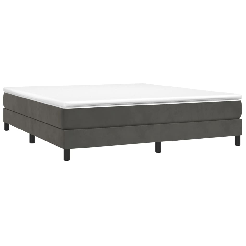 Box Spring Postel S Matrací Tmavě Šedá 180X200 Cm Samet