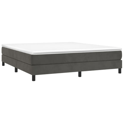 Box Spring Postel S Matrací Tmavě Šedá 180X200 Cm Samet