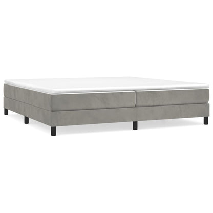 Box Spring Postel S Matrací Světle Šedá 200X200 Cm Samet