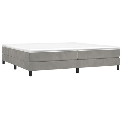 Box Spring Postel S Matrací Světle Šedá 200X200 Cm Samet