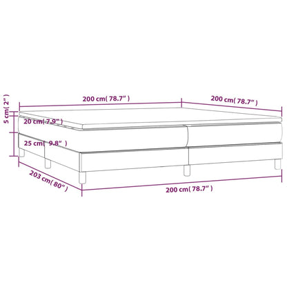 Box Spring Postel S Matrací Tmavě Šedá 200X200 Cm Samet