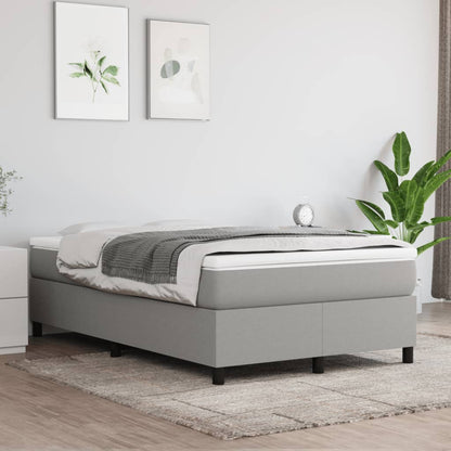 Box Spring Postel S Matrací Textil Světle Šedá