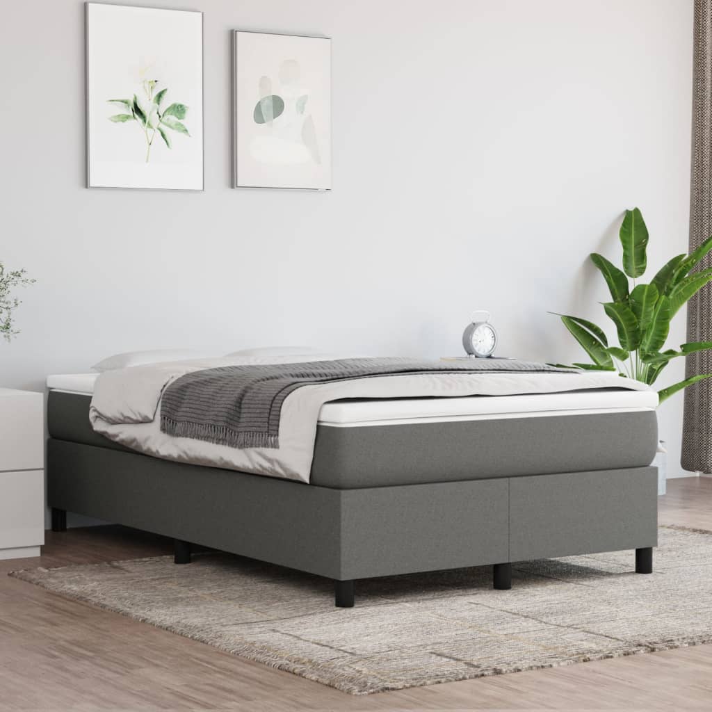 Box Spring Postel S Matrací Textil Tmavě Šedá