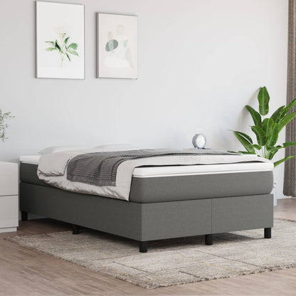 Box Spring Postel S Matrací Textil Tmavě Šedá
