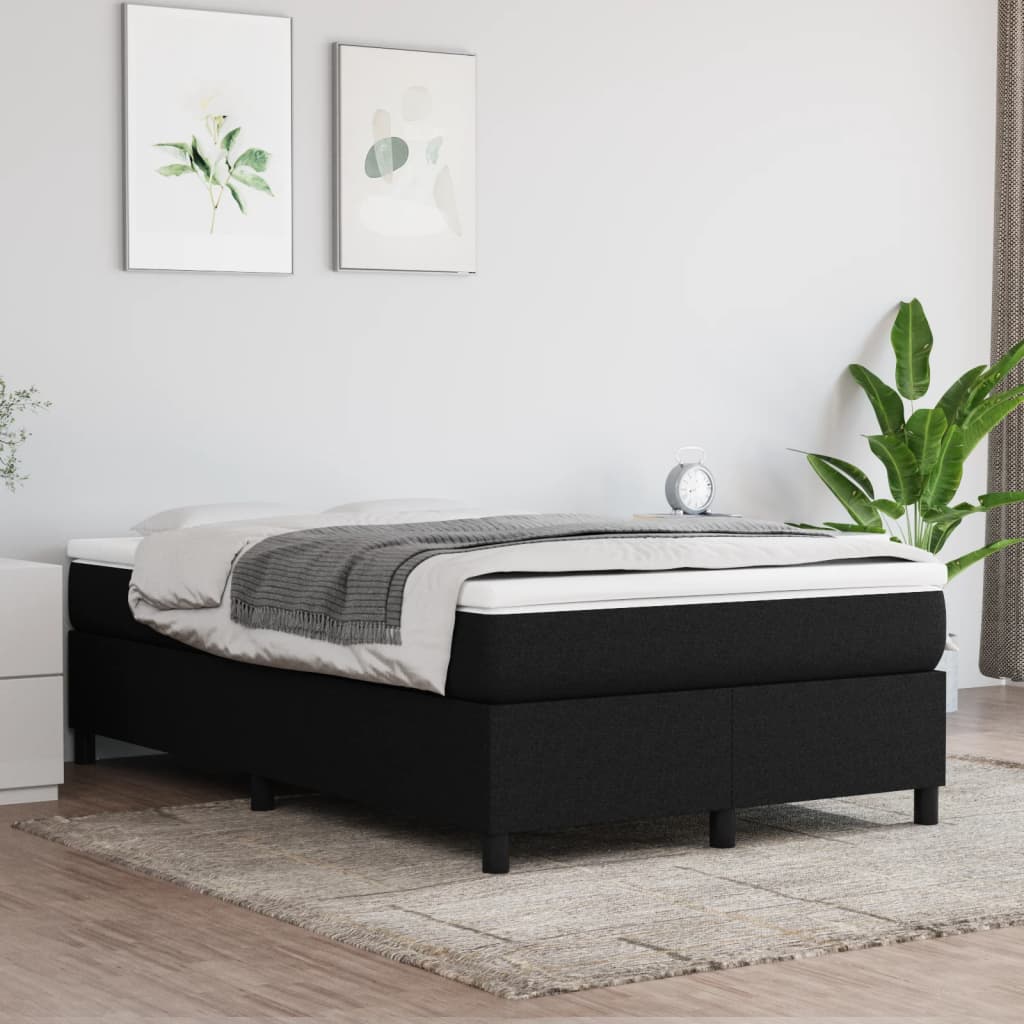 Box Spring Postel S Matrací Černá Textil Černá
