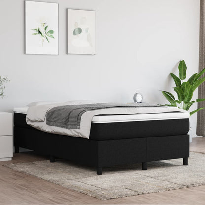Box Spring Postel S Matrací Černá Textil Černá