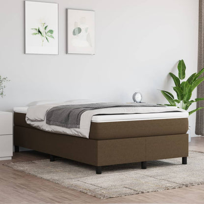 Box Spring Postel S Matrací Textil Tmavě Hnědá
