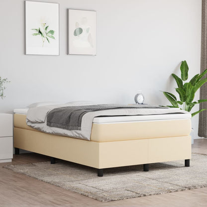 Box Spring Postel S Matrací Textil Krémová
