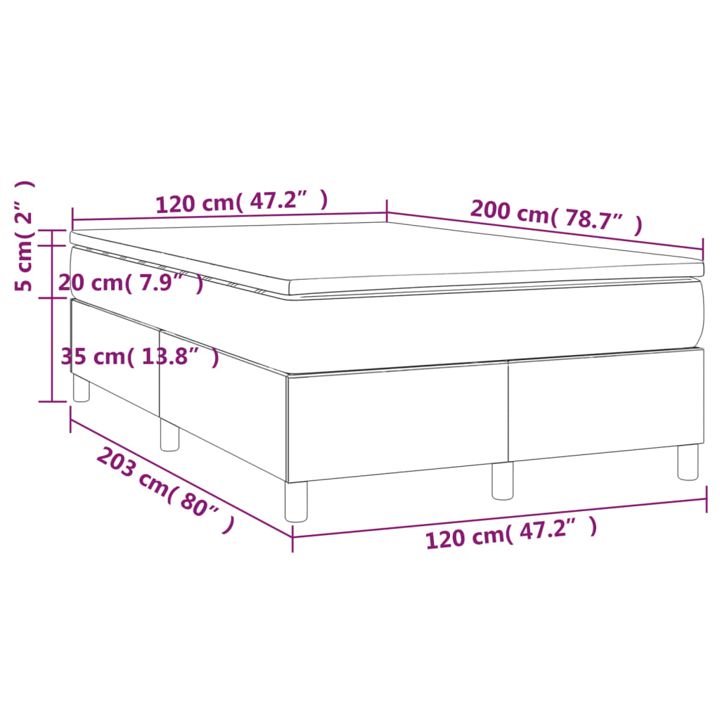 Box Spring Postel S Matrací Textil Modrá