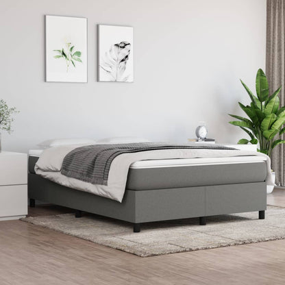 Box Spring Postel S Matrací Textil Tmavě Šedá
