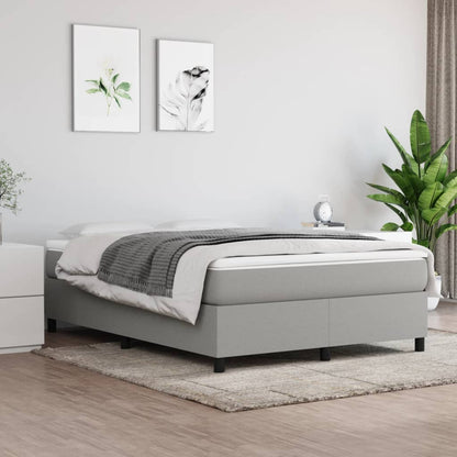 Box Spring Postel S Matrací Textil Světle Šedá