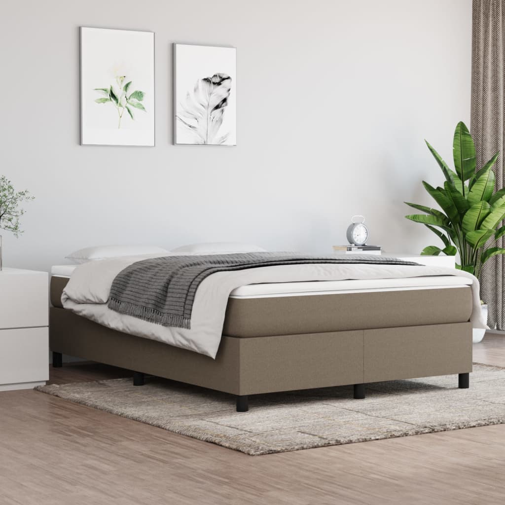 Box Spring Postel S Matrací Textil Taupe