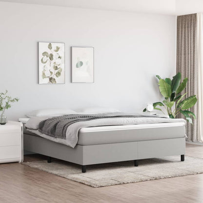 Box Spring Postel S Matrací Textil Světle Šedá