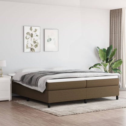 Box Spring Postel S Matrací Textil Tmavě Hnědá