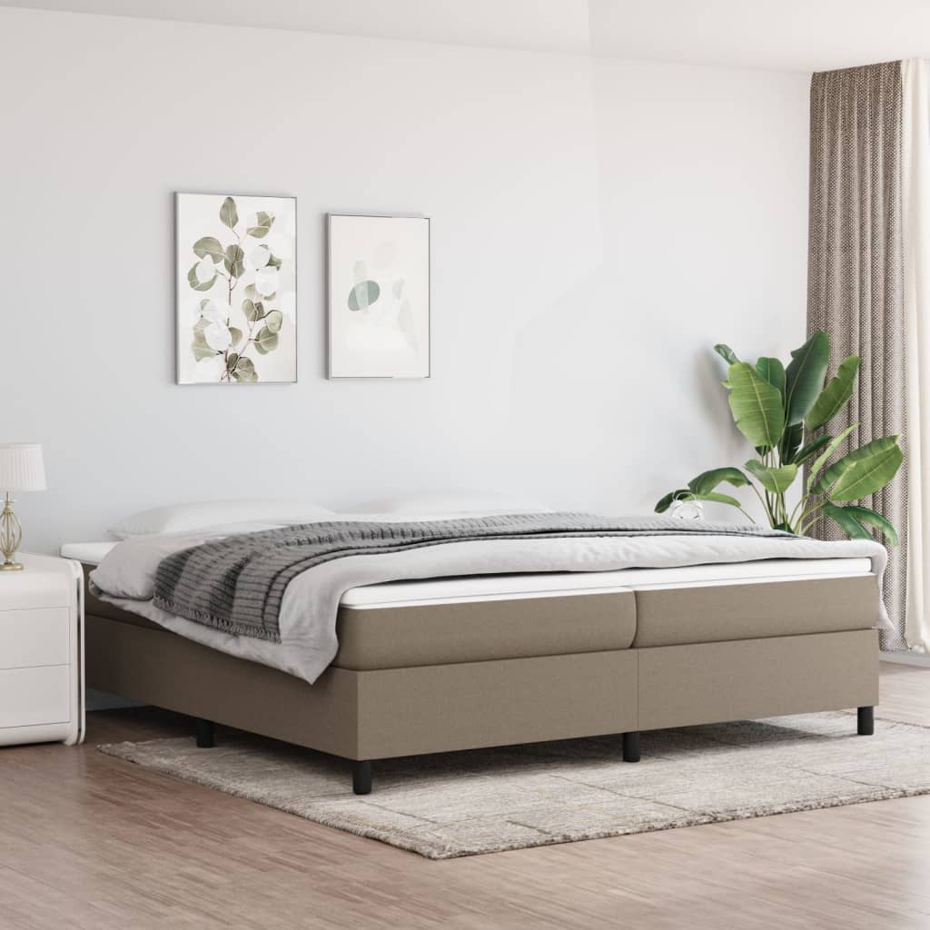 Box Spring Postel S Matrací Textil Taupe