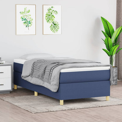 Box Spring Postel S Matrací Textil Modrá