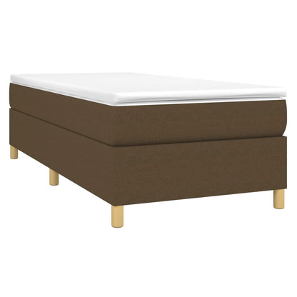 Box Spring Postel S Matrací Textil Tmavě Hnědá