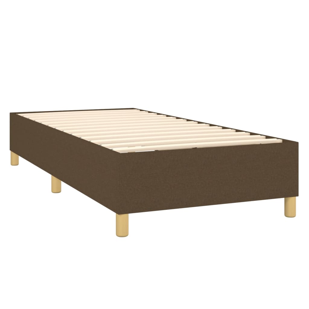 Box Spring Postel S Matrací Textil Tmavě Hnědá