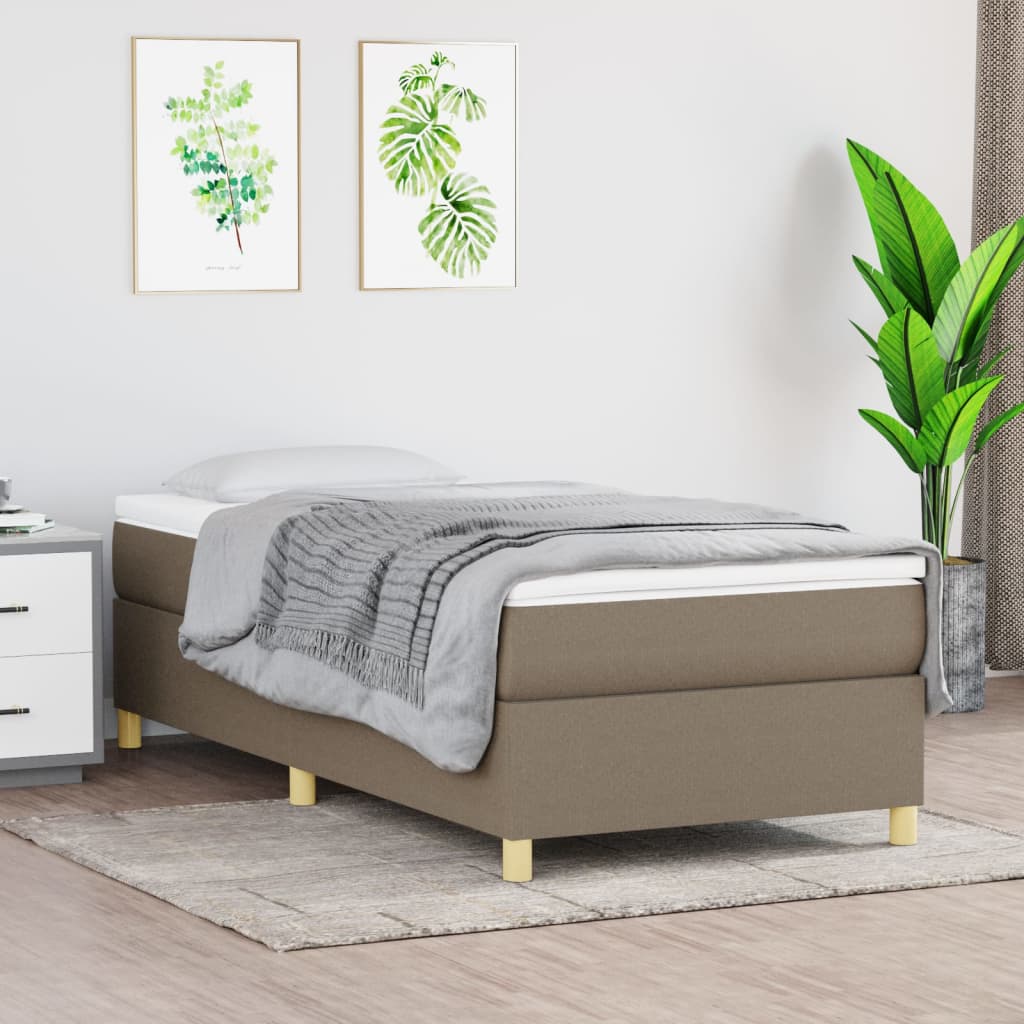 Box Spring Postel S Matrací Textil Taupe