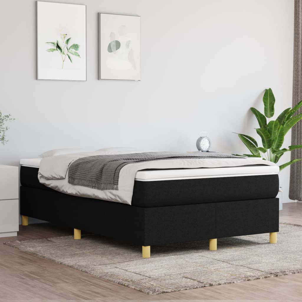 Box Spring Postel S Matrací Černá Textil Černá
