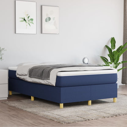 Box Spring Postel S Matrací Textil Modrá