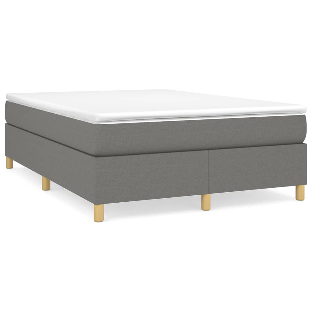 Box Spring Postel S Matrací Textil Tmavě Šedá