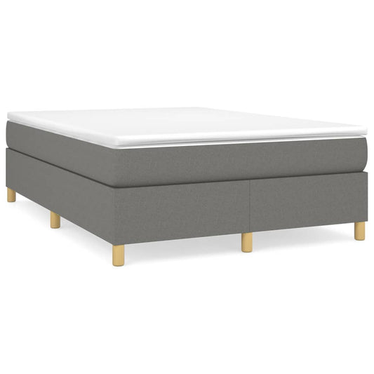 Box Spring Postel S Matrací Textil Tmavě Šedá