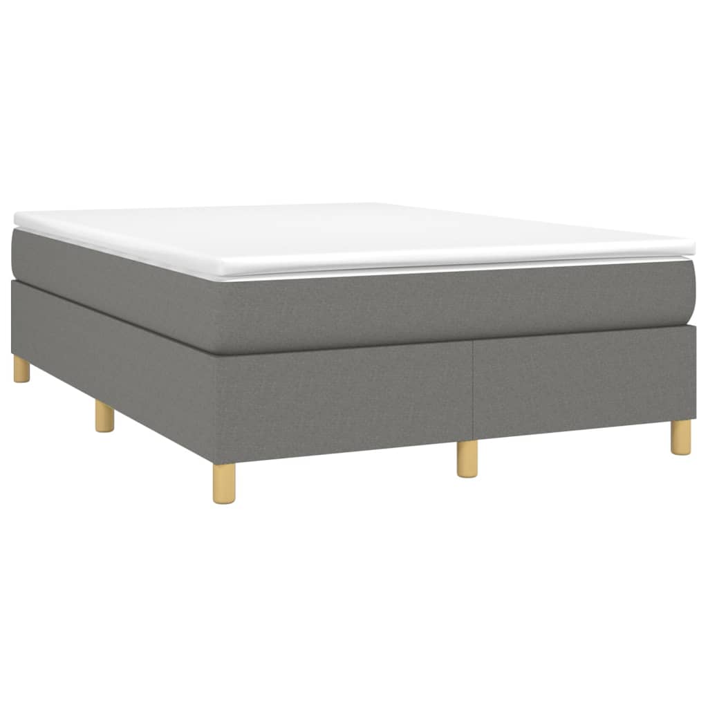 Box Spring Postel S Matrací Textil Tmavě Šedá