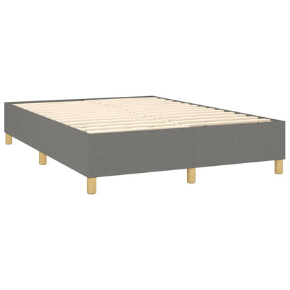 Box Spring Postel S Matrací Textil Tmavě Šedá