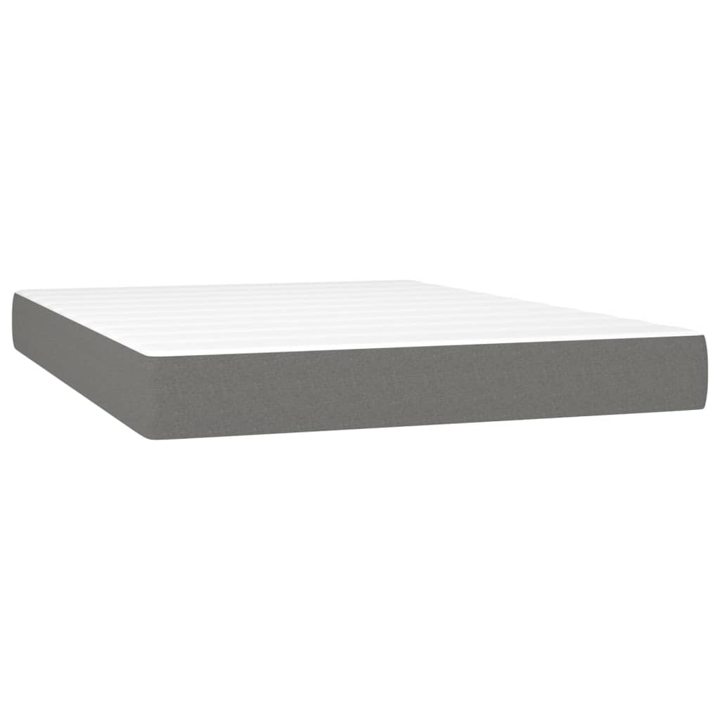 Box Spring Postel S Matrací Textil Tmavě Šedá