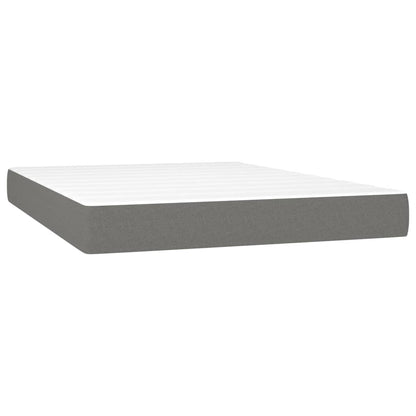 Box Spring Postel S Matrací Textil Tmavě Šedá