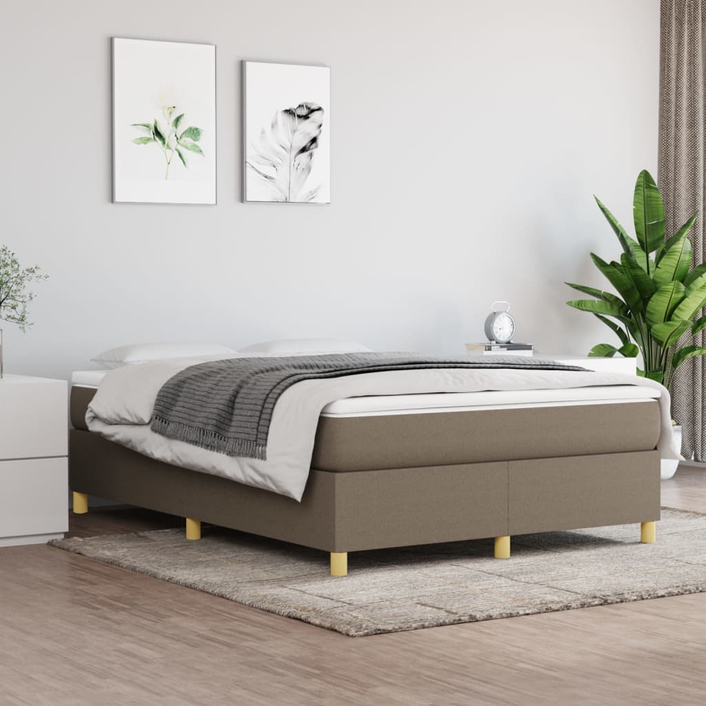 Box Spring Postel S Matrací Textil Taupe