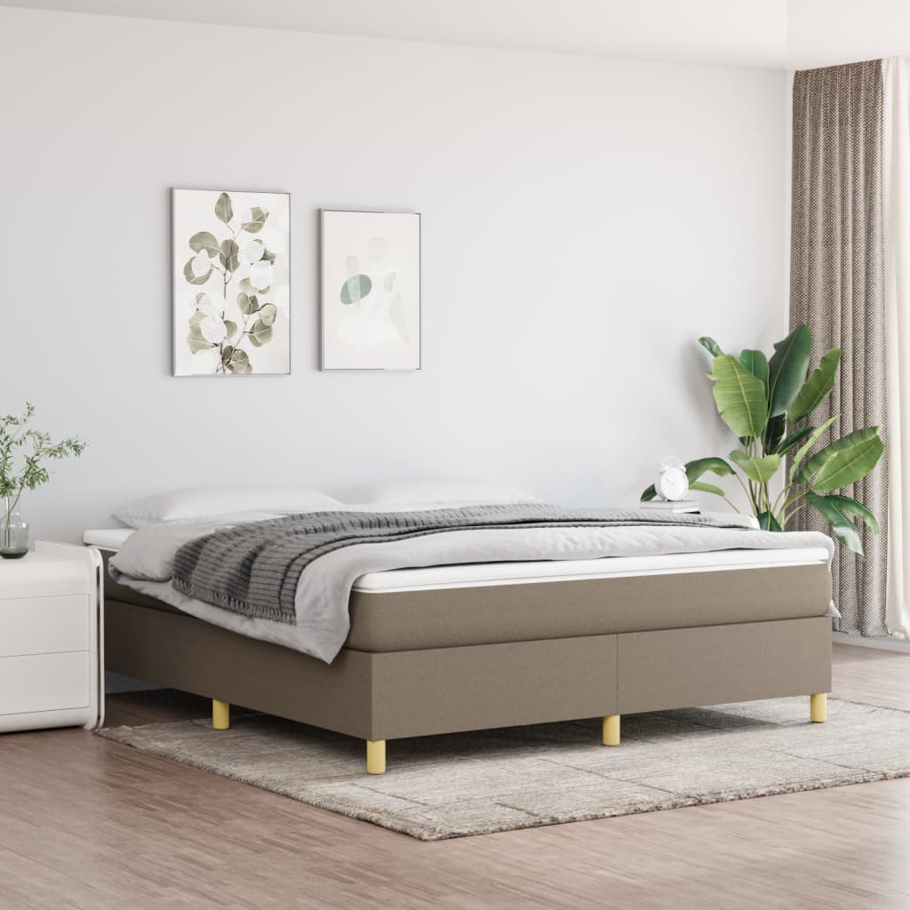 Box Spring Postel S Matrací Textil Taupe