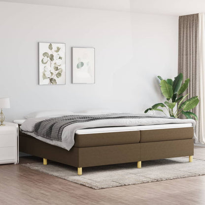 Box Spring Postel S Matrací Textil Tmavě Hnědá