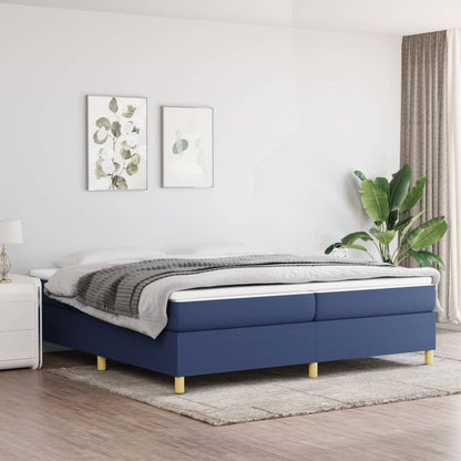 Box Spring Postel S Matrací Textil Modrá