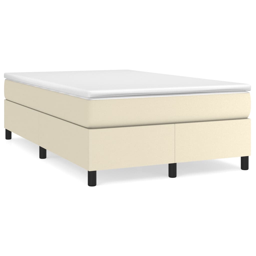 Box Spring Postel S Matrací Krémová 120X200 Cm Umělá Kůže