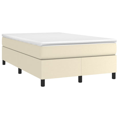 Box Spring Postel S Matrací Krémová 120X200 Cm Umělá Kůže