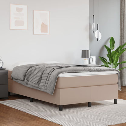 Box Spring Postel S Matrací Umělá Kůže Cappuccino