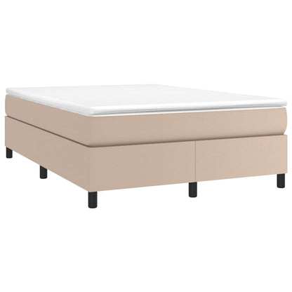 Box Spring Postel S Matrací Umělá Kůže Cappuccino