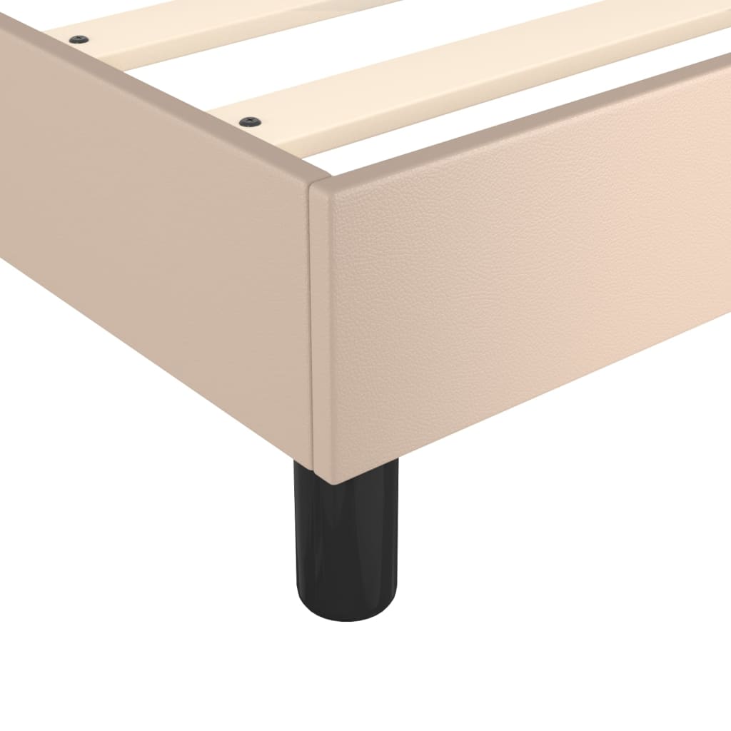 Box Spring Postel S Matrací Umělá Kůže Cappuccino