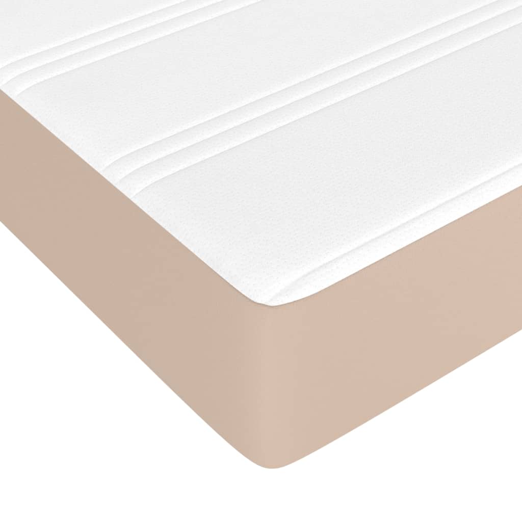 Box Spring Postel S Matrací Umělá Kůže Cappuccino