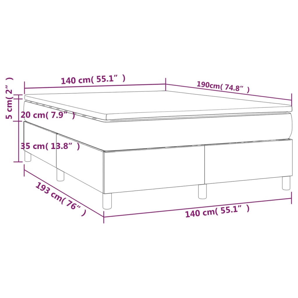Box Spring Postel S Matrací Umělá Kůže Cappuccino