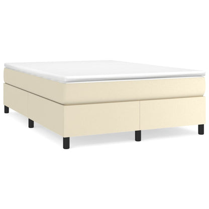 Box Spring Postel S Matrací Krémová 140X200 Cm Umělá Kůže