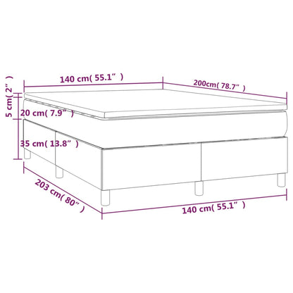 Box Spring Postel S Matrací Krémová 140X200 Cm Umělá Kůže