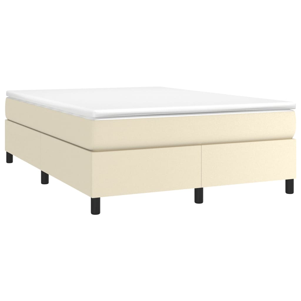 Box Spring Postel S Matrací Krémová 180X200 Cm Umělá Kůže