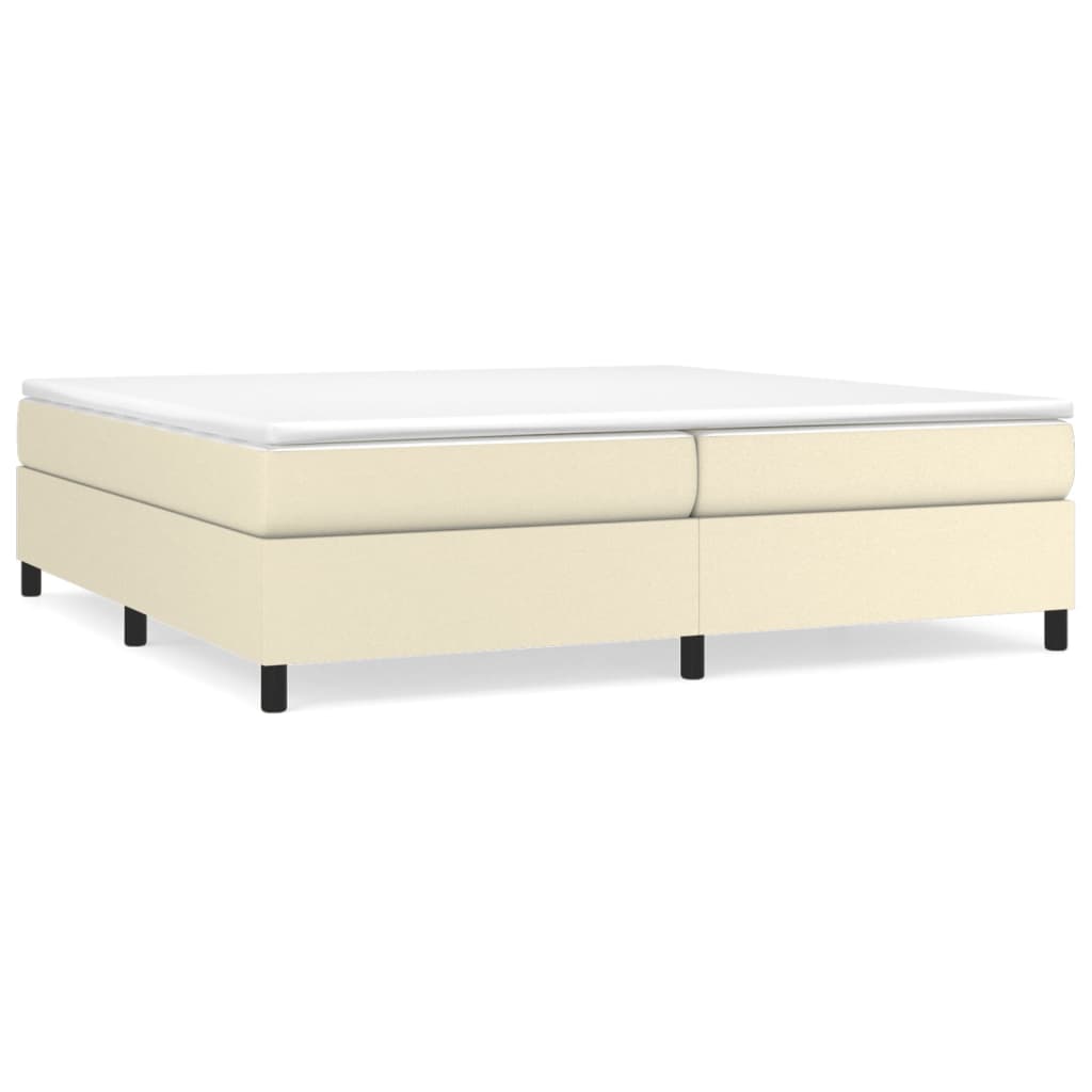 Box Spring Postel S Matrací Krémová 200X200 Cm Umělá Kůže